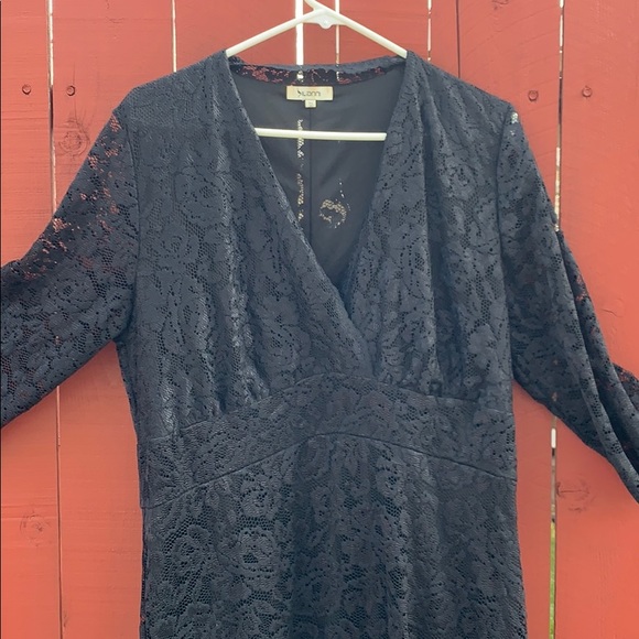 Black cocktail dress with mesh - Picture 2 of 4